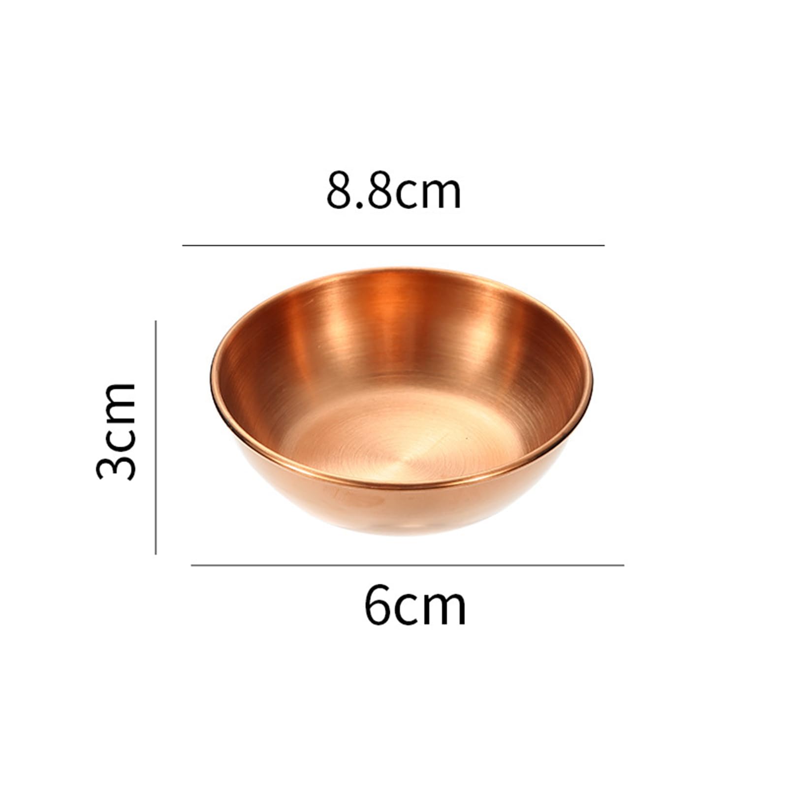 Premium Stainless Steel Soy Sauce Dipping Dish - Food Grade, BPA-Free, Reusable & Stackable Condiment Container - Perfect for Sushi, Dumplings, Snacks & Kitchen Use - Elegant Rose Gold Finish