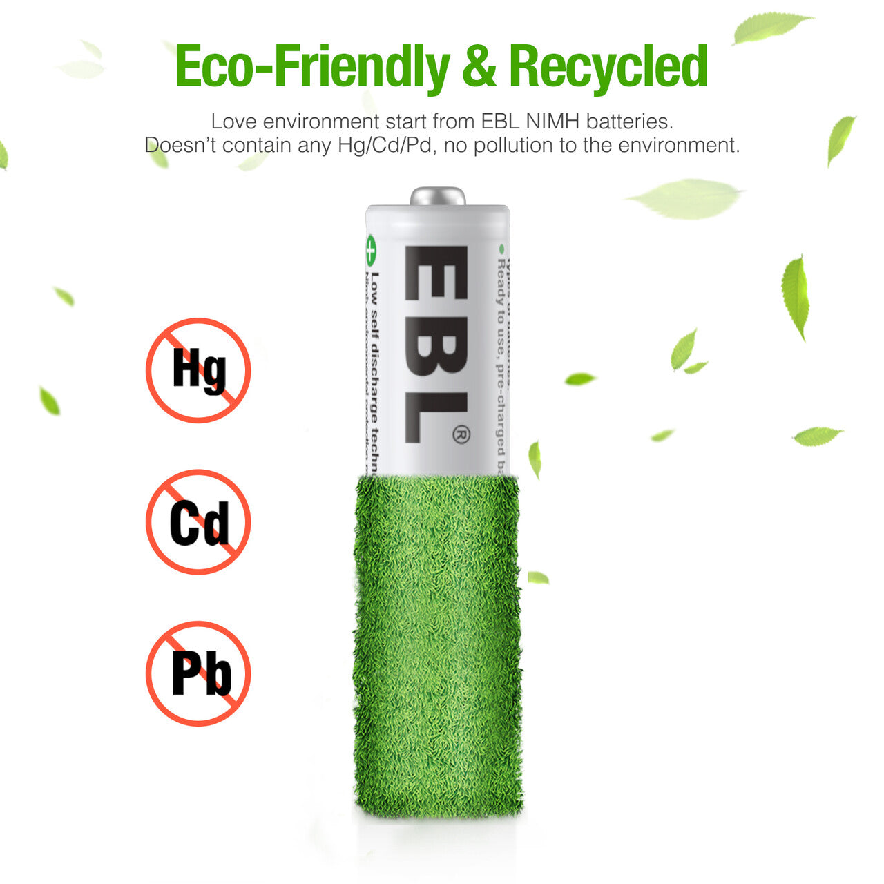 EBL AAA NiMH Rechargeable Batteries 1.2V 800mAh - 8 Pack High Capacity Low Self Discharge Batteries for Toys, Flashlights, Remote Controls & Electronic Devices