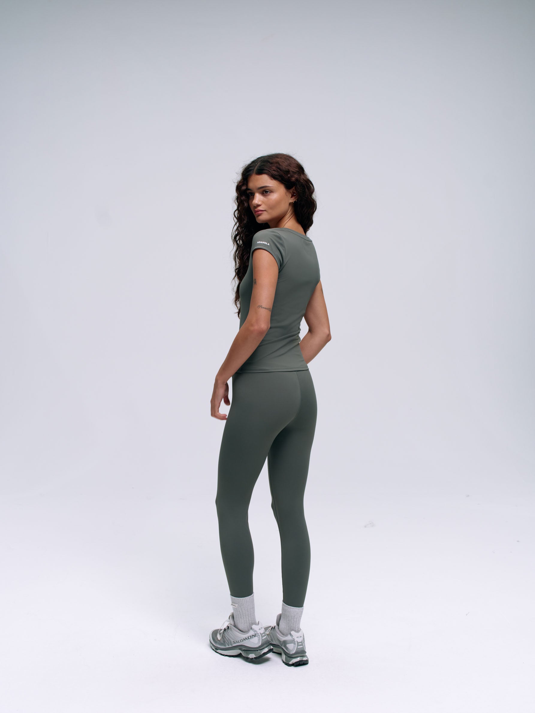Ultimate Ruched Front Leggings for Women - High Waisted Tummy Control Yoga Pants - Sea Green - Perfect for Workouts, Lounge & Everyday Wear
