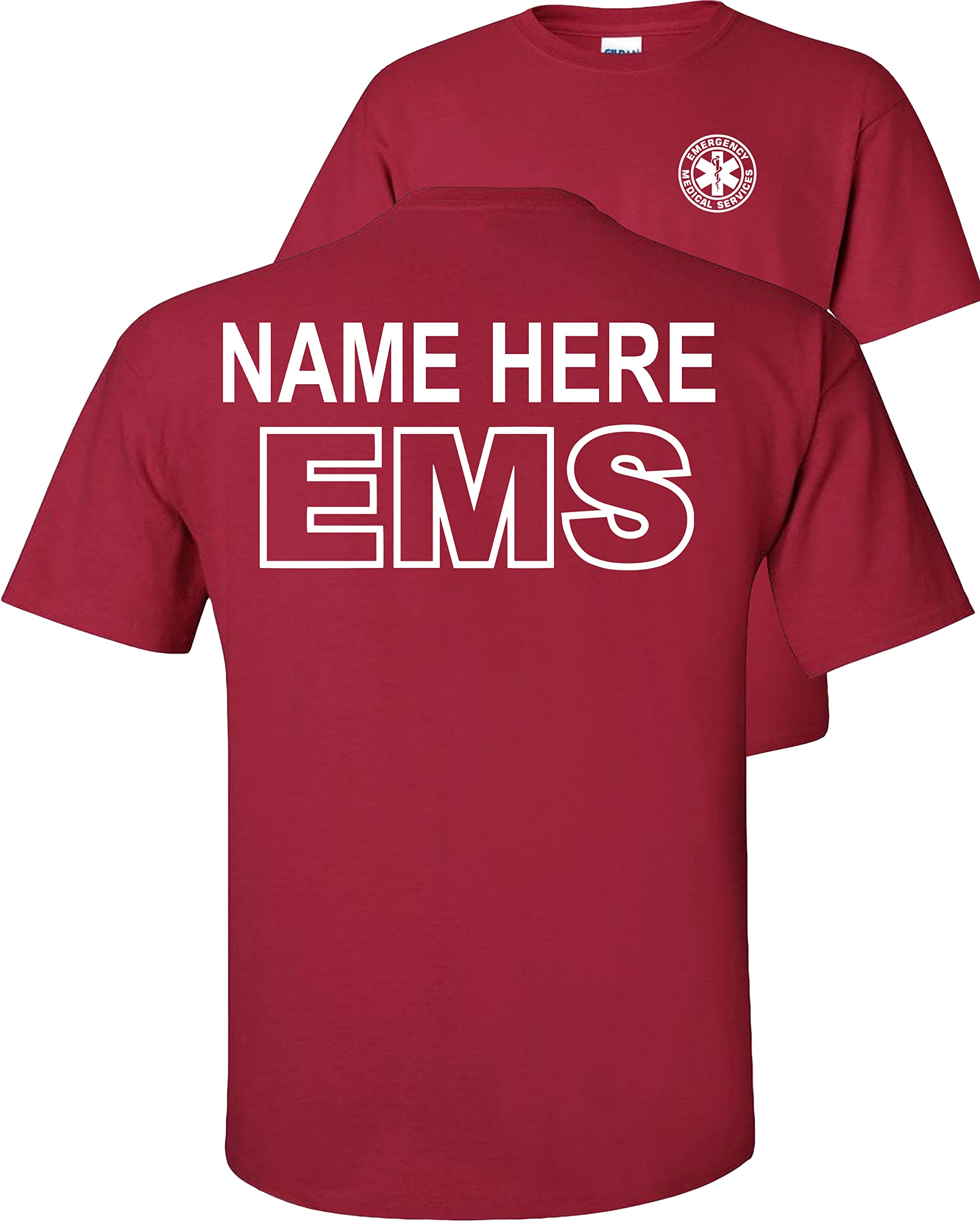 Custom EMS T-Shirt for Emergency Medical Services - Personalized First Responder Gift for EMTs, Paramedics & Firefighters - Perfect for Work, Training & Appreciation Events