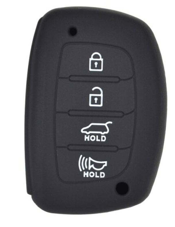 Hyundai Remote Key Fob Cover - 4 Button Silicone Rubber Protector for Hyundai Elantra Sonata Tucson | Durable Key Case Holder for Car Keys Protection (Perfect for Daily Use, Travel & Outdoor Activities)