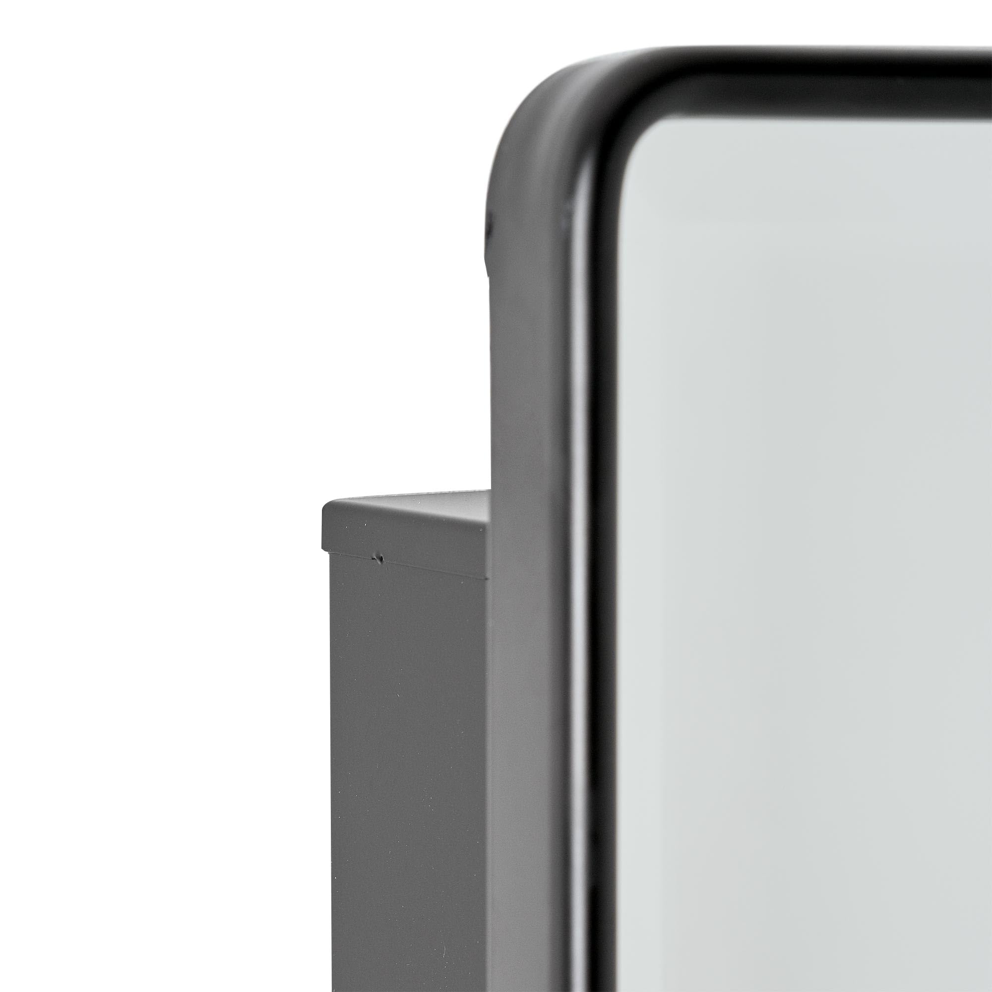 Head West Black Metal Recessed Medicine Cabinet with Beveled Mirror - 16