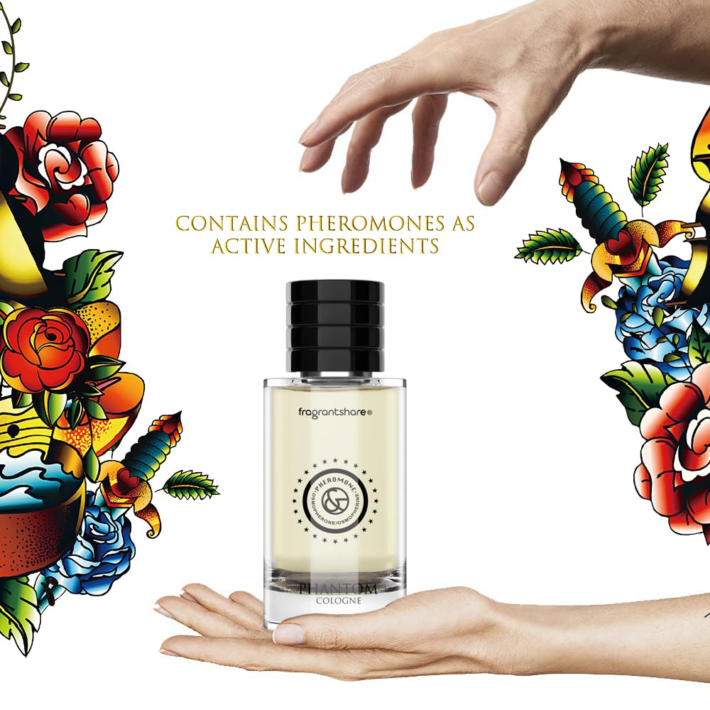 Phantom Cologne for Men & Women - Original Pheromone Perfume Oil, 1.67oz/50mL, Woody Aromatic Fougère Scent | Long-Lasting Fragrance for Date Night, Office & Special Occasions