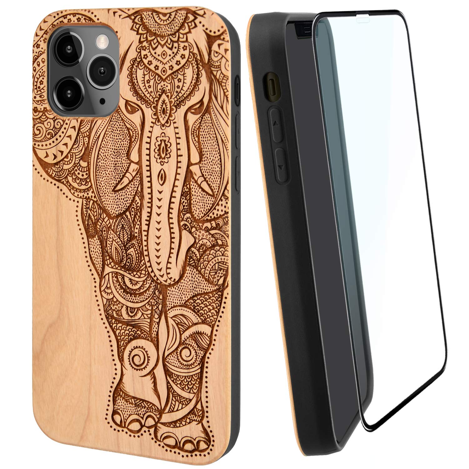 Premium Real Cherry Wood iPhone 13 Pro Max Case (6.7