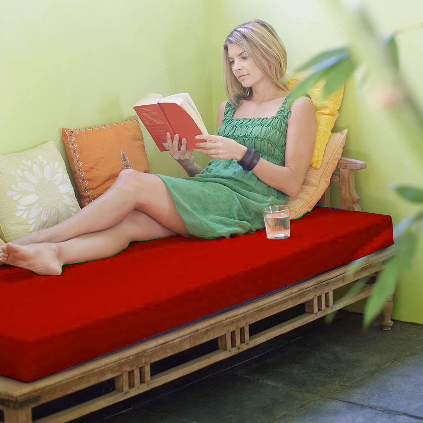 Outdoor Patio Bench Cushion - Waterproof & Non-Slip Garden Swing Cushion for Wicker Loveseat & Furniture - Sunbrella Fabric Indoor/Outdoor Sofa Mat - Perfect for Backyard, Deck, Poolside & Patio Relaxation