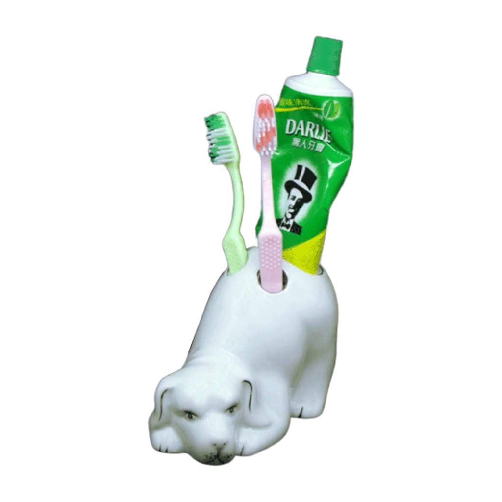 Cute Animal Cartoon Toothbrush Holder & Toothpaste Stand - Bathroom Organizer for Kids, White - Perfect for Kids' Bathrooms, Home Decor, and Bathroom Accessories