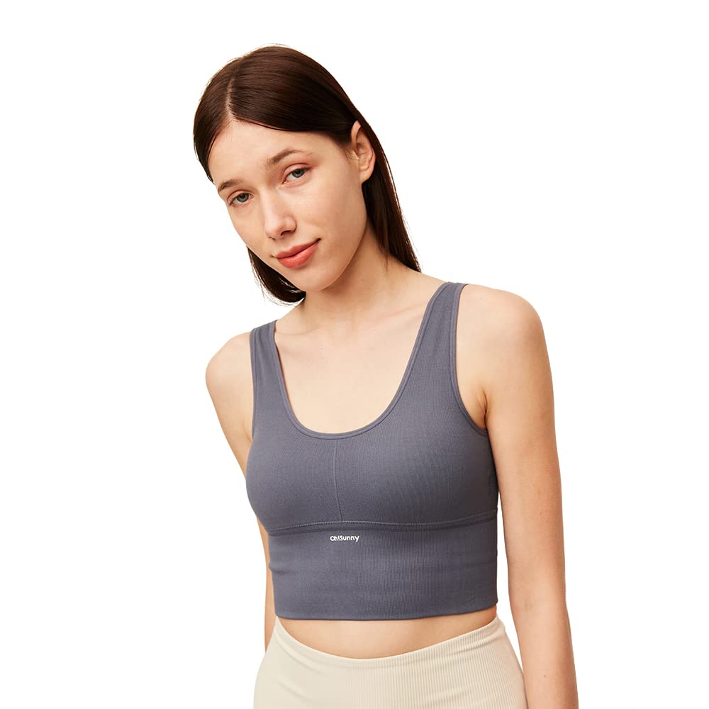 OHYOGA Women's Seamless Sports Bra - High Support Workout Crop Top for Running, Yoga & Gym - Breathable Comfort SLV3M301