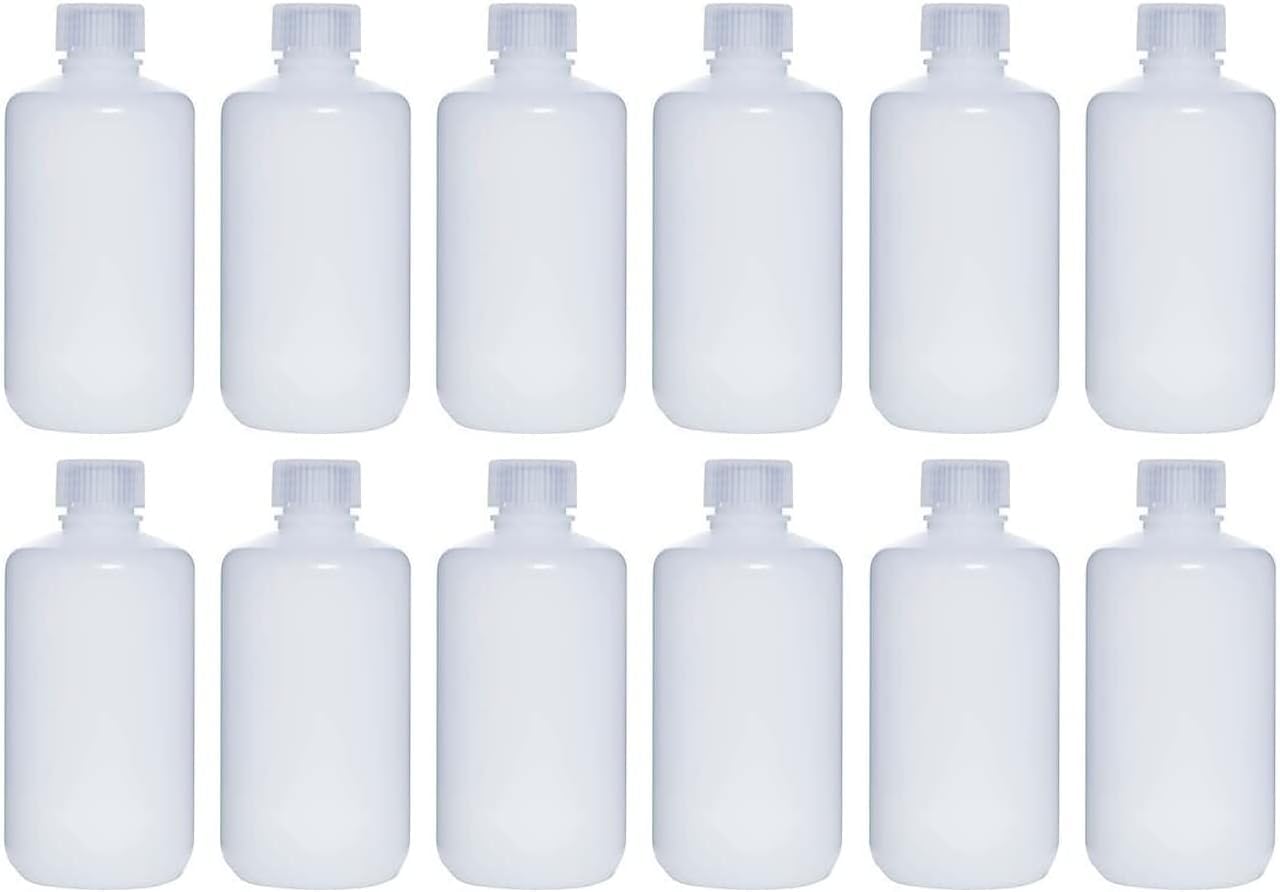 250ML 8OZ Narrow Mouth HDPE Plastic Reagent Bottles with Screw Caps - Pack of 84 - Ideal for Laboratory, Chemical Storage & DIY Craft Supplies