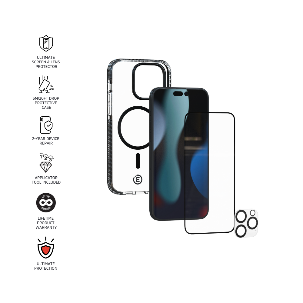 Impact Zero® Ultimate Bundle - Apple iPhone 15 Pro Max Case with Military-Grade Protection | Slim Shockproof Cover for iPhone 15 Pro Max | Perfect for Outdoor Adventures, Travel & Daily Use