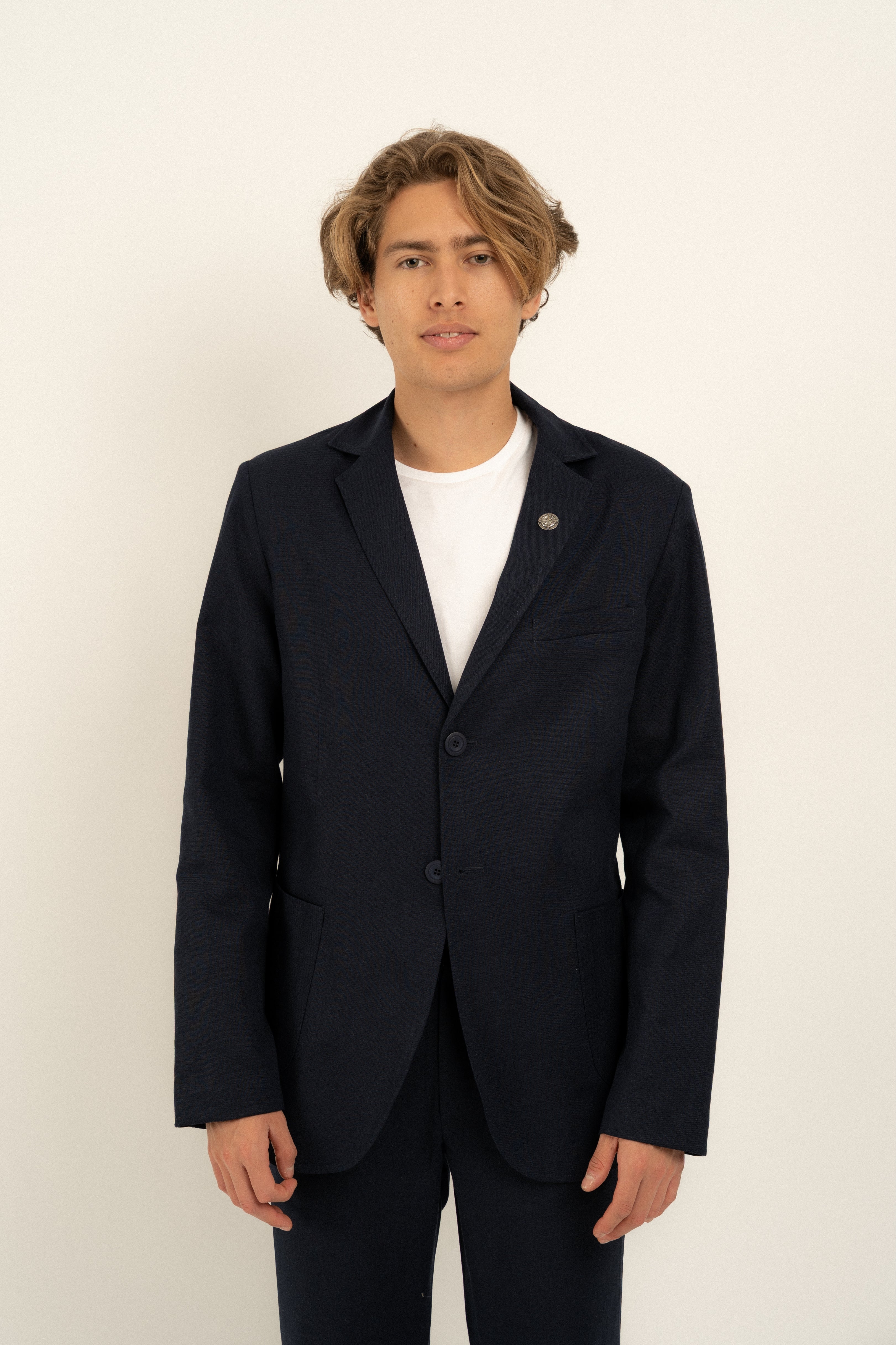 Newport Navy Linen Blazer for Men - Lightweight Summer Sport Coat - Casual & Formal Jacket for Weddings, Office & Outdoor Events