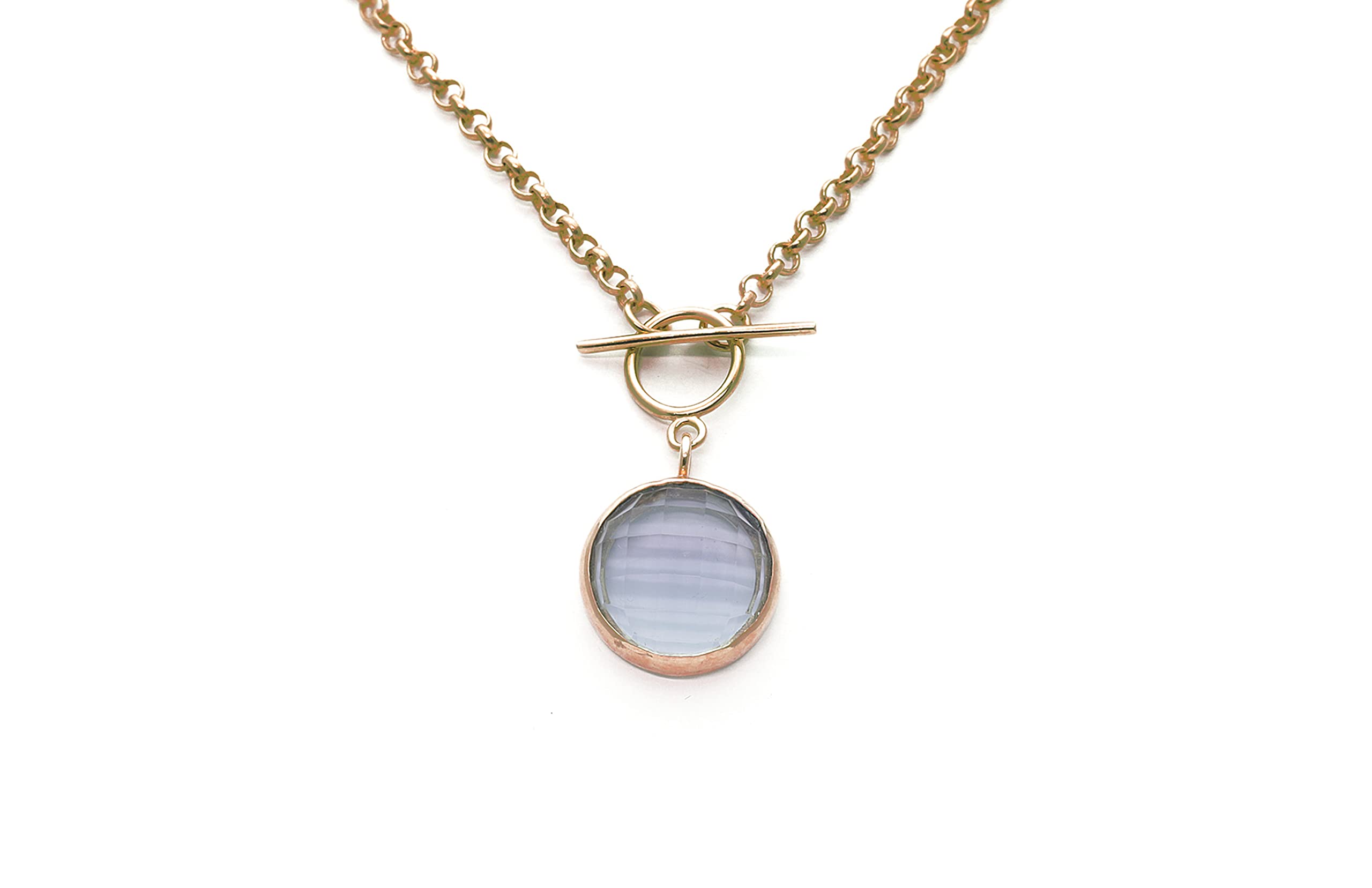 Tanzanite Toggle Gold Bezel Pendant Necklace - Customizable Chain - December Birthstone Jewelry Gift for Women | Perfect for Birthday, Anniversary & Special Occasions