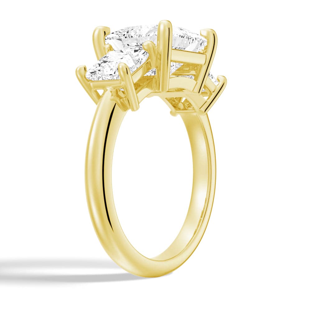 Princess Cut Three Stone Moissanite Engagement Ring - 14K White Gold Wedding Band for Women | Perfect Proposal, Anniversary & Bridal Jewelry Gift
