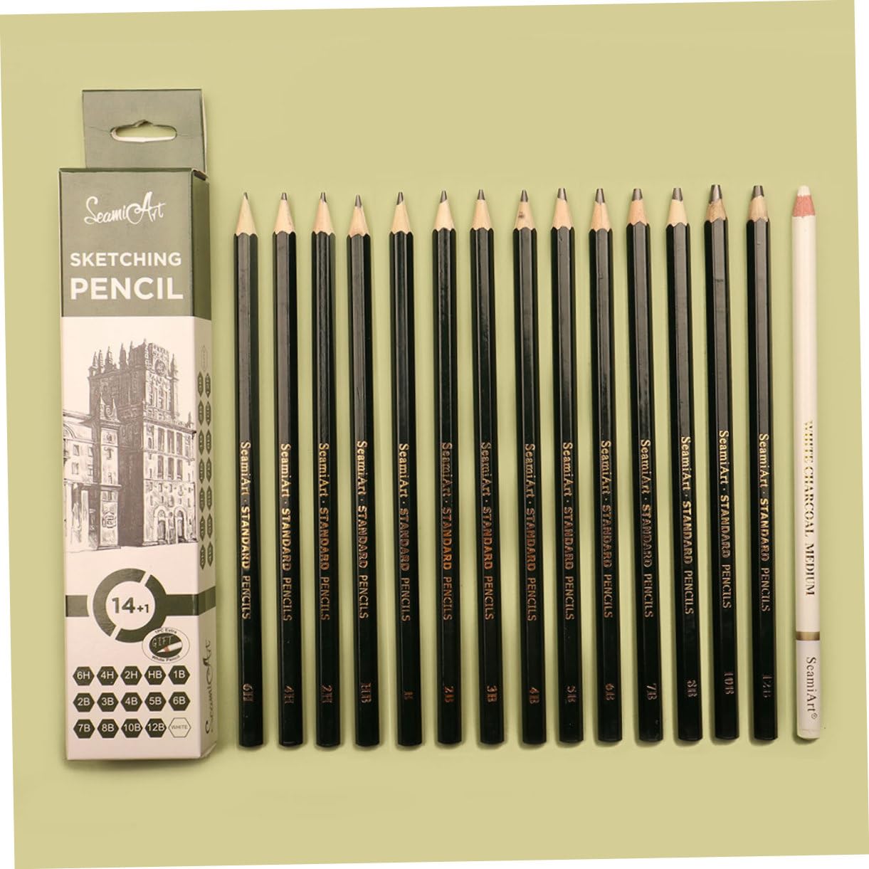 Anneome 15-Piece Sketch Pencil Set - Professional Graphite Drawing Pencils for Artists & Kids - Wooden Art Pencils for Sketching, Shading & DIY Projects - Perfect for Classroom, Home & Studio Use