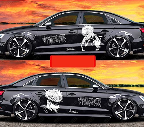 Jujutsu Kaisen Gojo Satoru Anime Car Stickers - Left & Right Side Vinyl Decals - Waterproof Scratch-Resistant Auto Body Stickers for Cars, Trucks, SUVs - Perfect for Anime Fans & Car Enthusiasts