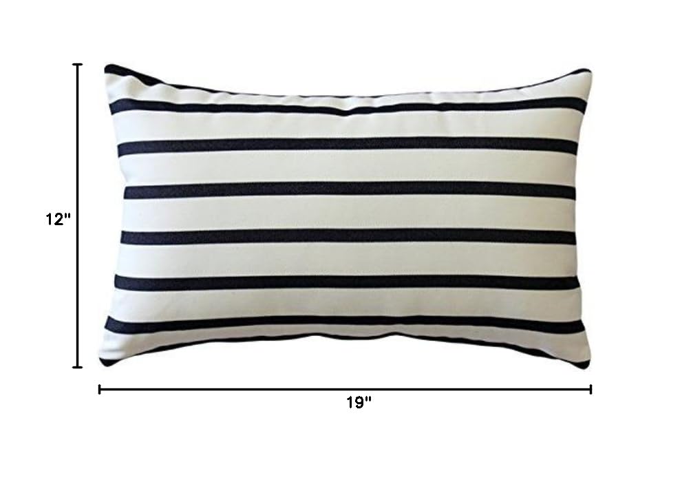 Sunbrella Outdoor Pillows Set of 2 - 12x19 Inch Waterproof Decorative Throw Pillows with Inserts, Lido Indigo Blue - Perfect for Patio Furniture, Poolside Lounging & Garden Decor