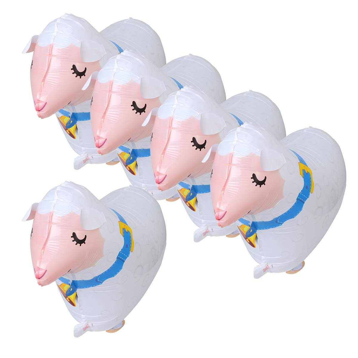 5PCS Walking Sheep Balloons - Aluminum Foil Animal Air Walker Balloons for Kids Birthday Party Decorations, Baby Shower & Outdoor Events
