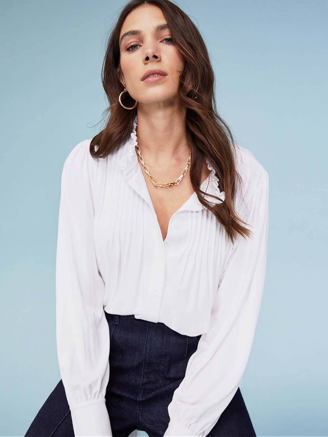Imken LENZING™ ECOVERO™ Women's Top - Pure White | Sustainable Viscose Blouse for Casual Wear & Office Outfits