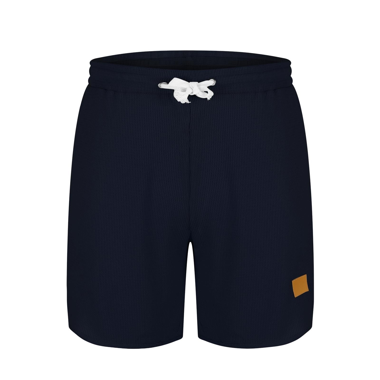 Men's Waffle Shorts - Summer Casual Athletic Shorts with Drawstring & Pockets for Running, Lounge & Sports | Breathable Comfort for Gym, Beach & Outdoor Activities