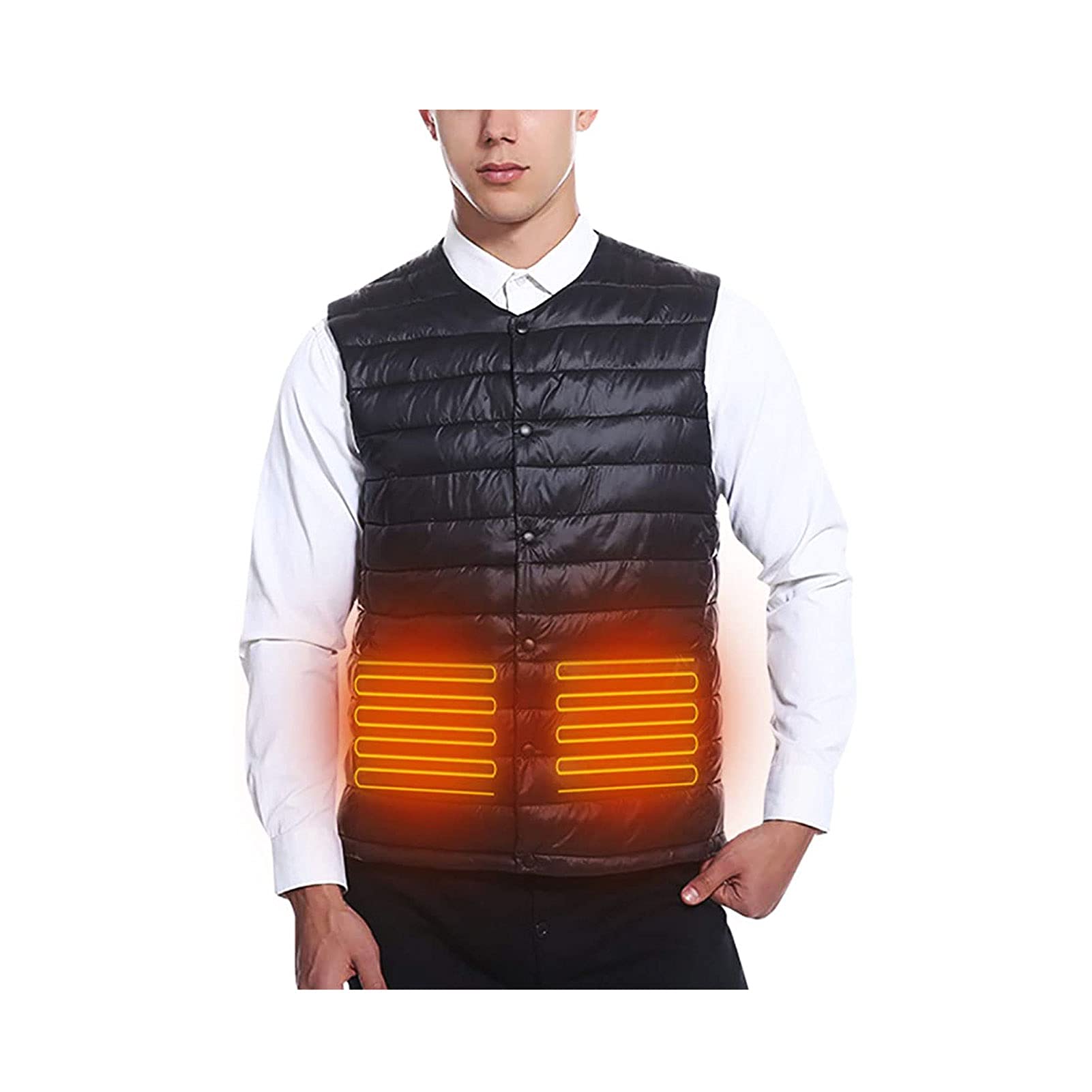 HUANLIAN Electric Heated Vest for Men & Women - USB Rechargeable Infrared Heating Jacket, Winter Outdoor Hiking Warm Clothing, XL Black - Perfect for Skiing, Camping & Cold Weather Activities
