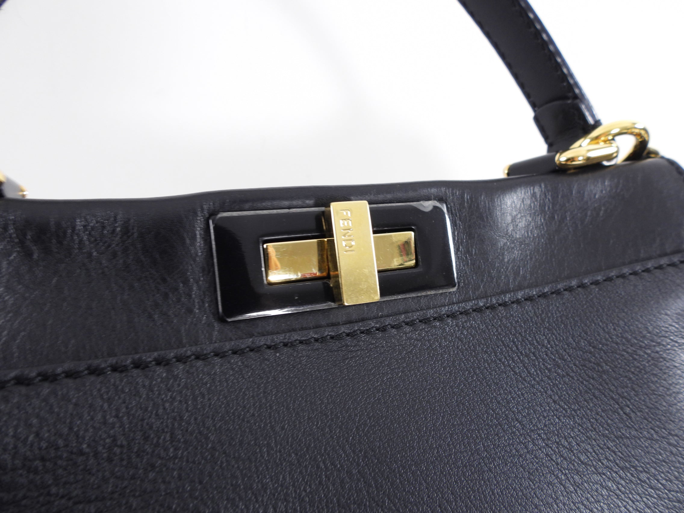 Fendi Black Leather Peekaboo Medium Two-Way Shoulder Bag - Luxury Handbag for Women, Perfect for Work, Travel & Evening Events