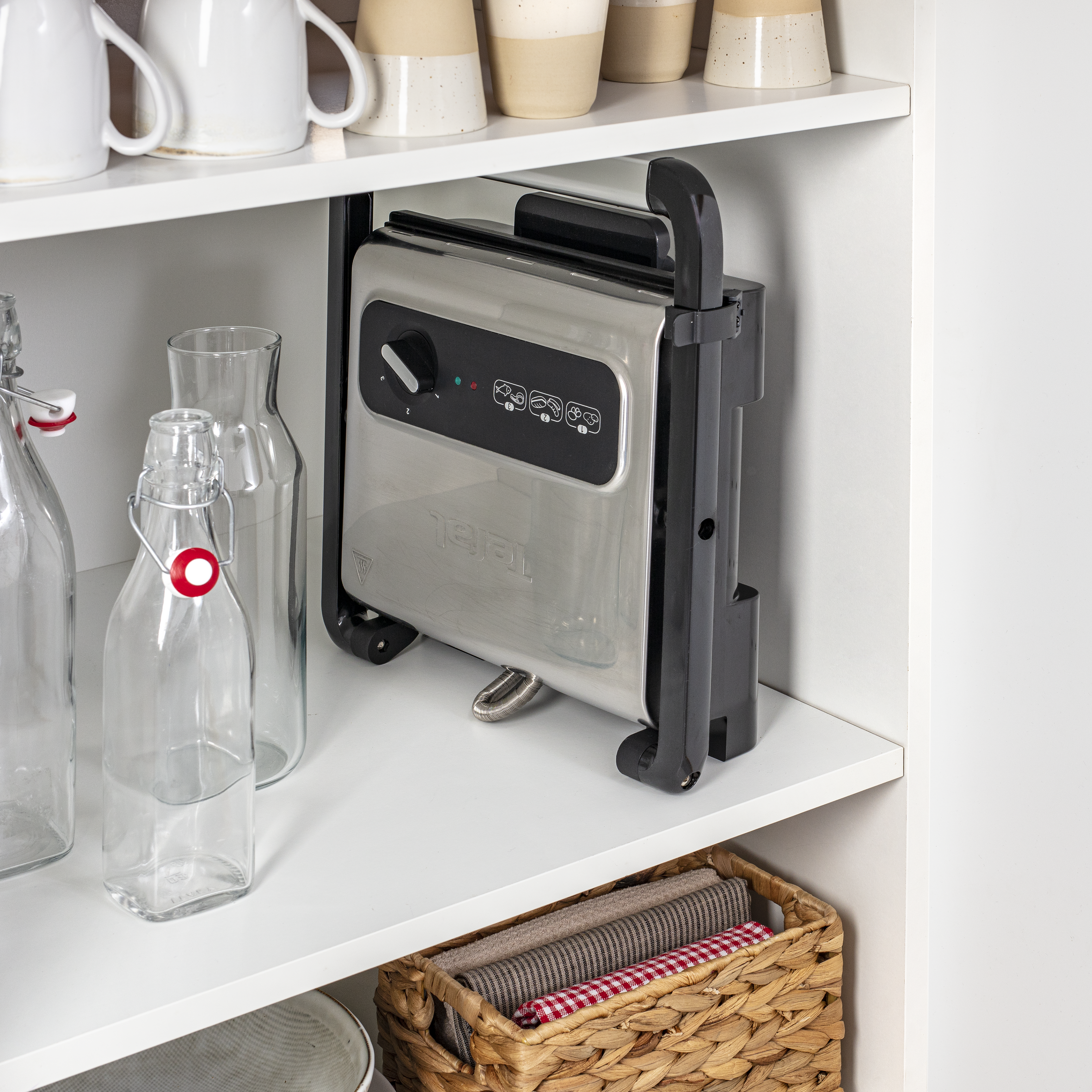 Tefal Inicio GC242D Adjustable Panini Press Grill - Perfect for Sandwiches, Paninis & Breakfast Cooking at Home