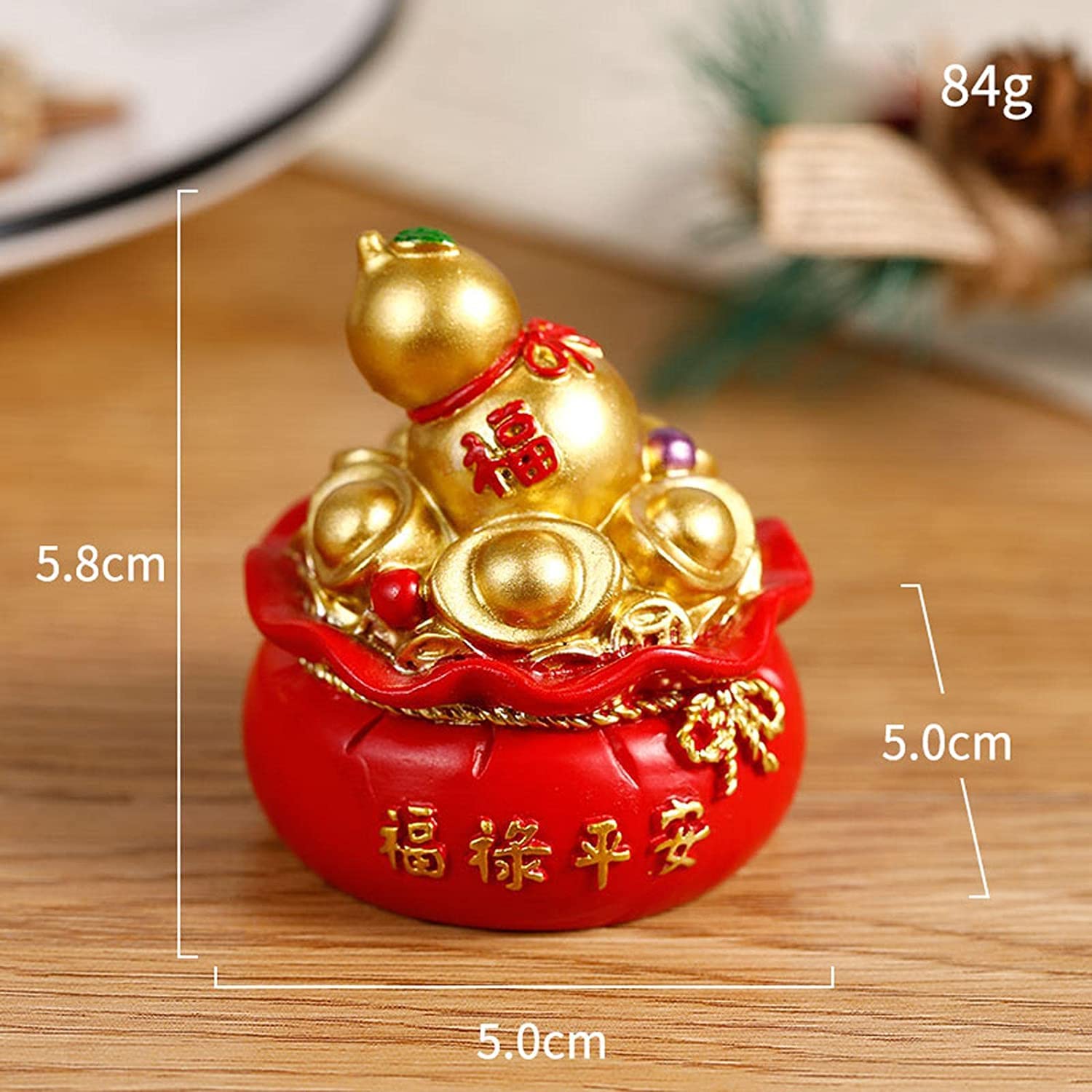 Feng Shui Wealth Gourd Money Bag - Lucky Charm for Prosperity, Home & Office Decor - Perfect for Living Room, Desk, or Business Space