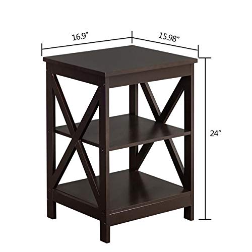 Industrial Style Small Bookshelf & Bookcase - Multi-Functional Nightstand, End Table, Storage Cabinet for Small Spaces - MDF Accent Furniture for Bedroom, Living Room & Office Organization