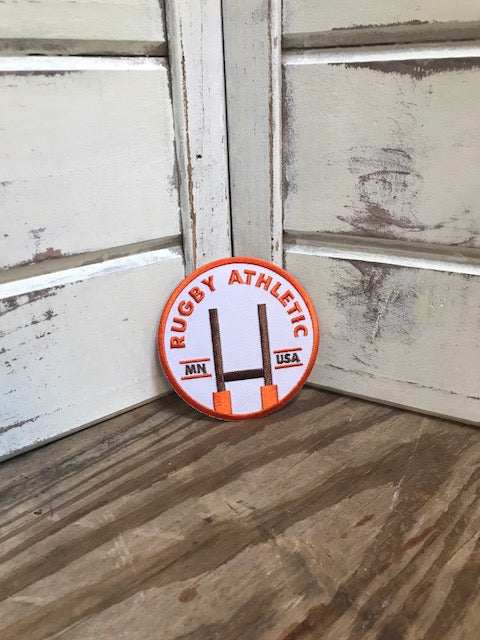 Rugby Athletic Circle Pitch Patch - Durable Iron-On Emblem for Jerseys & Uniforms - Perfect for Team Sports, School Events & Fan Gear