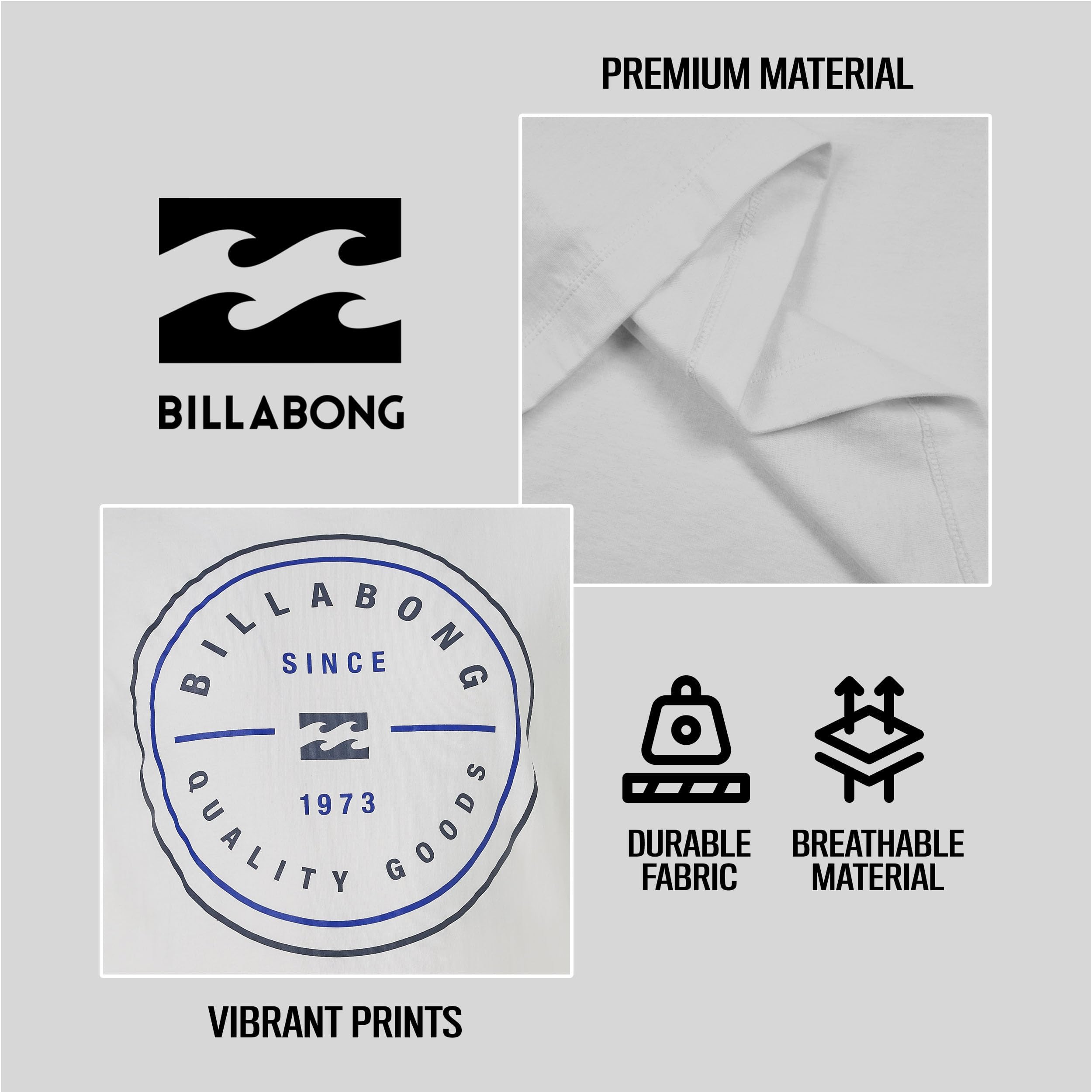 Billabong Men's Big & Tall Long Sleeve Graphic T-Shirt - 100% Cotton Comfort Fit Casual Shirt for Outdoor Activities & Everyday Wear