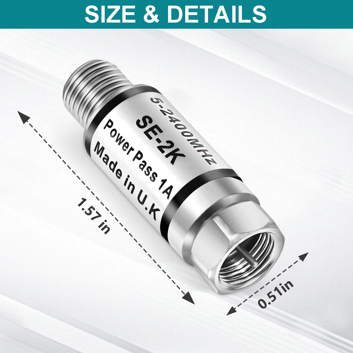 75 Ohm Coaxial Cable Protector for TV & Satellite - Surge & Lightning Protection - Perfect for Home Theater & Outdoor Antenna Installations