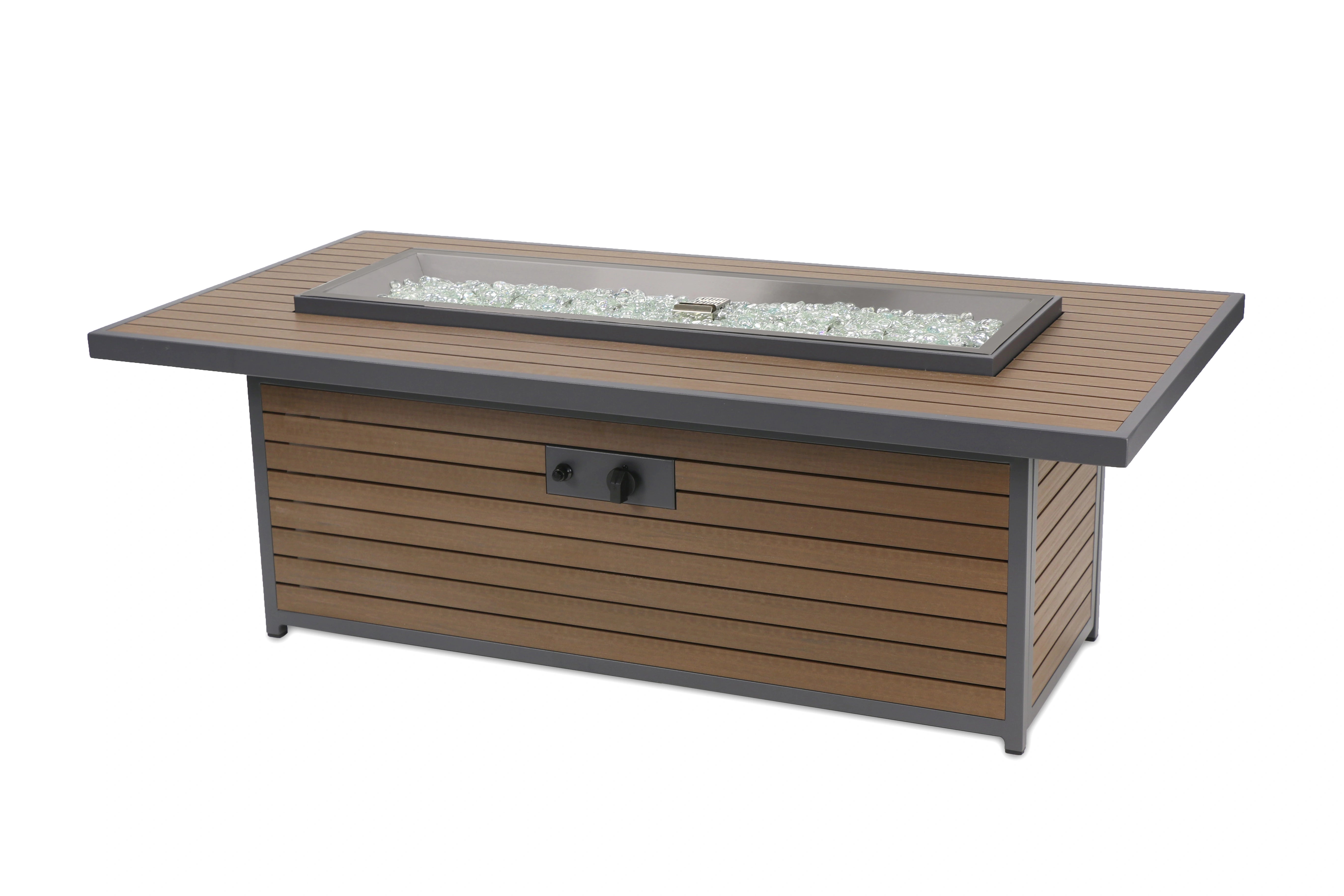 Kenwood Linear Gas Fire Pit Table - Outdoor Patio Heater with Modern Design for Backyard, Deck & Garden Gatherings