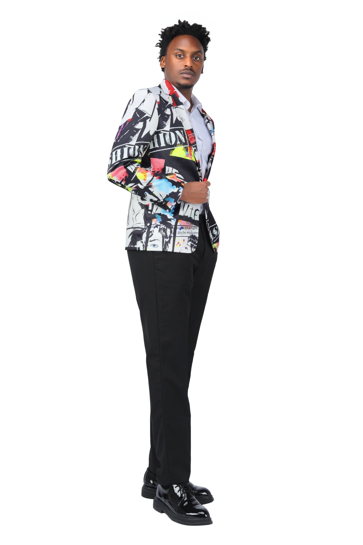 Stylish Slim Fit Printed Blazer for Men - Single Button Formal Jacket - Perfect for Business Meetings, Weddings & Office Wear