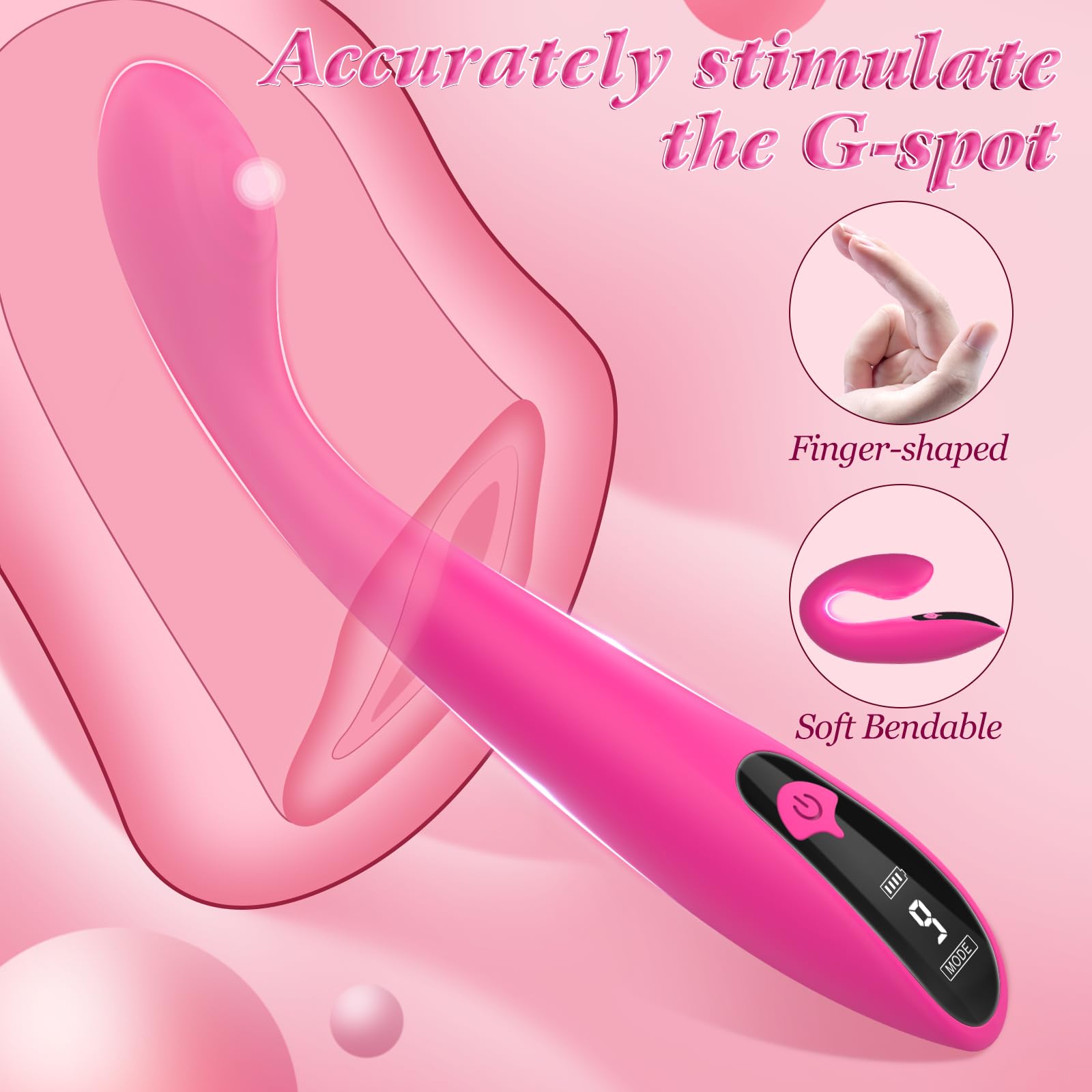 G Spot Vibrator with 9 Vibrations - Waterproof Wand Massager for Women & Couples, Perfect for Bedroom Play