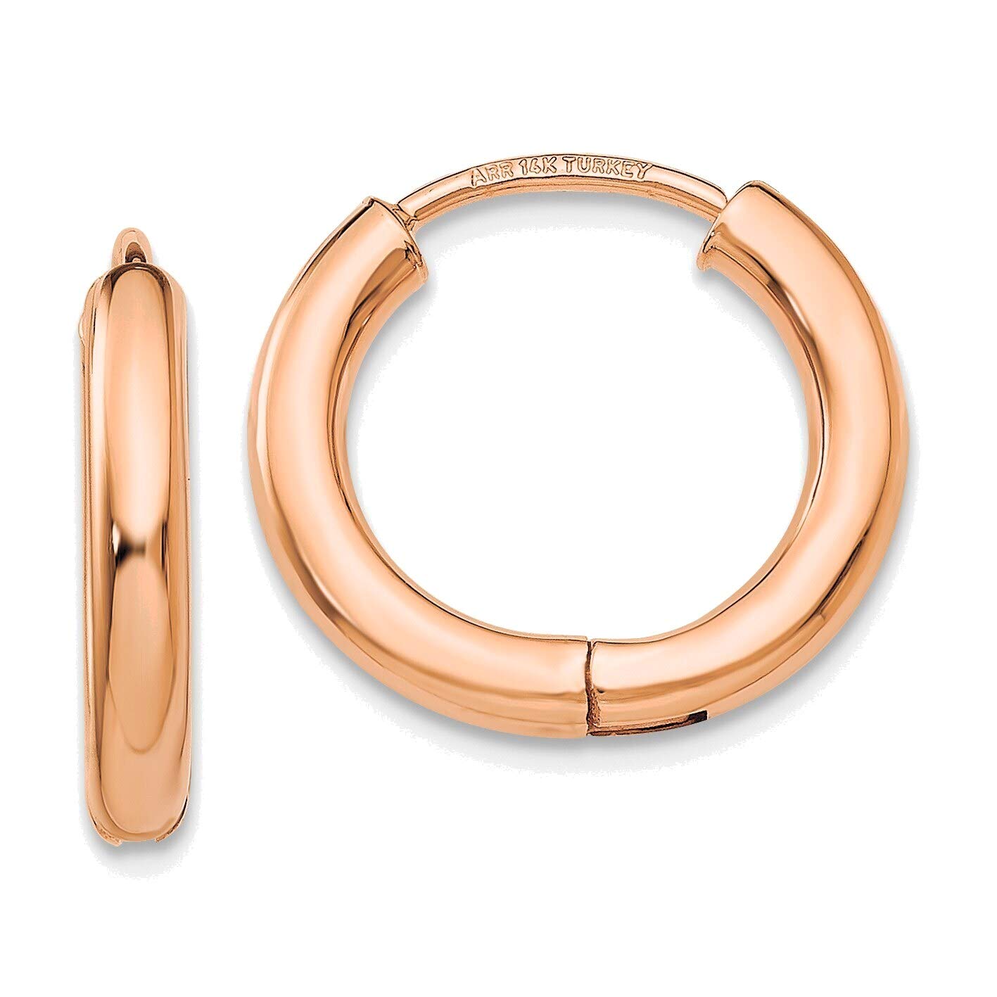 14K Rose Gold Hollow Hinged Hoop Earrings for Women - Lightweight Polished Dainty Everyday Jewelry - Perfect for Work, Date Night & Special Occasions
