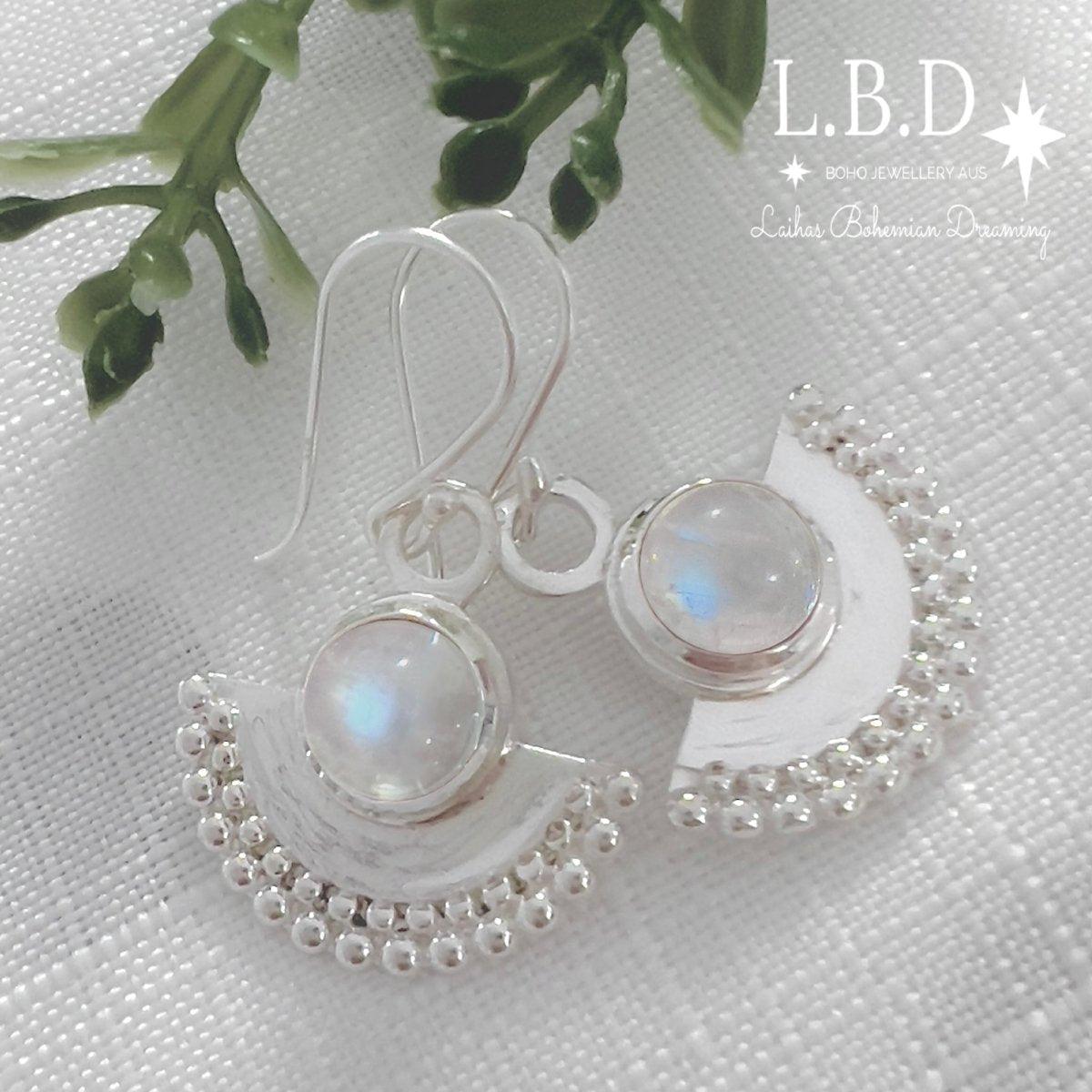 Dare To Dream Moonstone Earrings for Women – Elegant Sterling Silver Dangle Earrings with Genuine Moonstone – Perfect for Weddings, Parties & Special Occasions