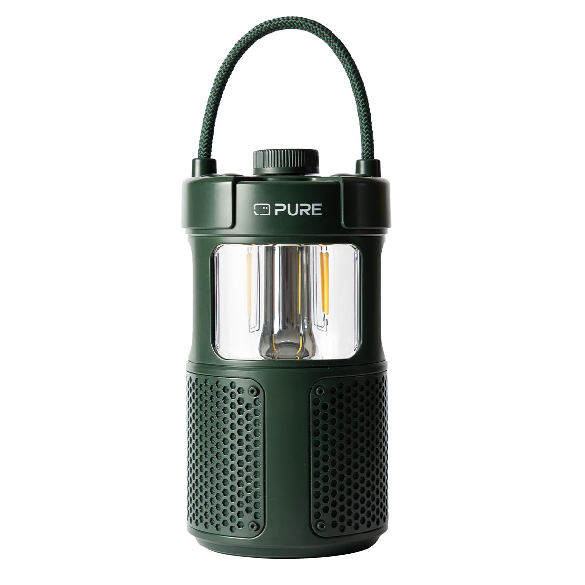 Pure Woodland Glow Outdoor Bluetooth Speaker with LED Light - Bluetooth 5.3, 360° Surround Sound, IPX6 Waterproof, 14-Hour Battery Life | Perfect for Garden Parties, Camping Trips & Backyard Gatherings (Green)