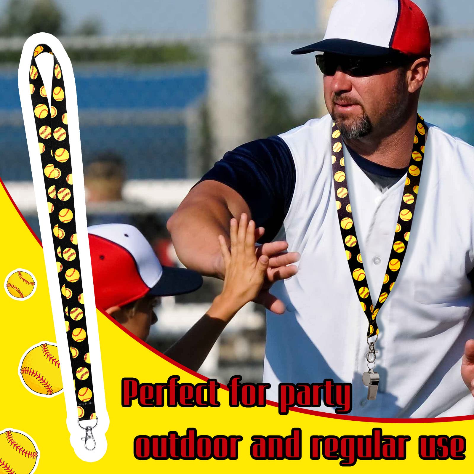 20 Pcs Sports Lanyards Keychains - Football, Basketball, Soccer - Team Gifts for Fans & Players
