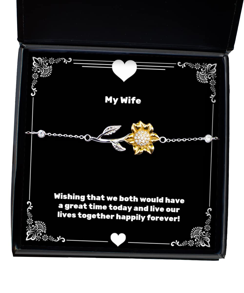 Sunflower Bracelet for Wife - Romantic Gift for Holidays & Daily Wear