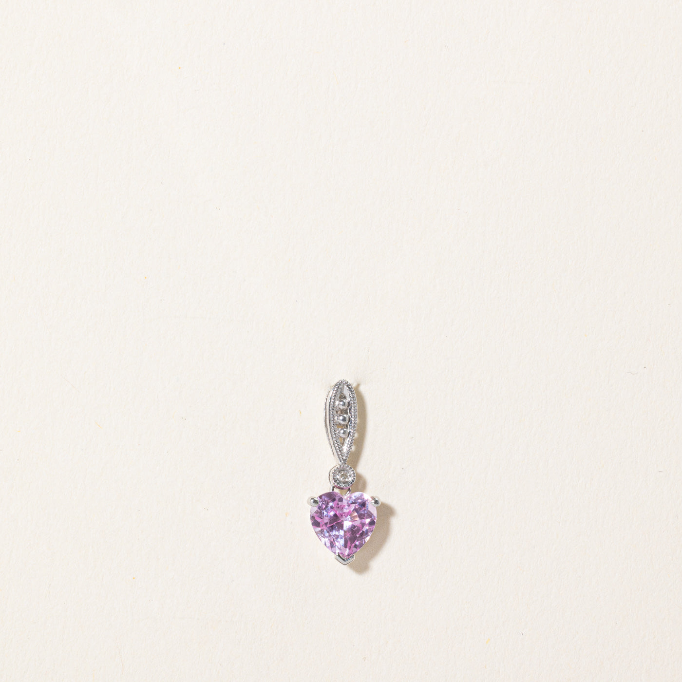 1.00ct Pink Sapphire & 0.005ct Natural Diamond Heart Pendant Necklace - Elegant Valentine's Day Gift for Her, Anniversary Jewelry, Romantic Proposal Present