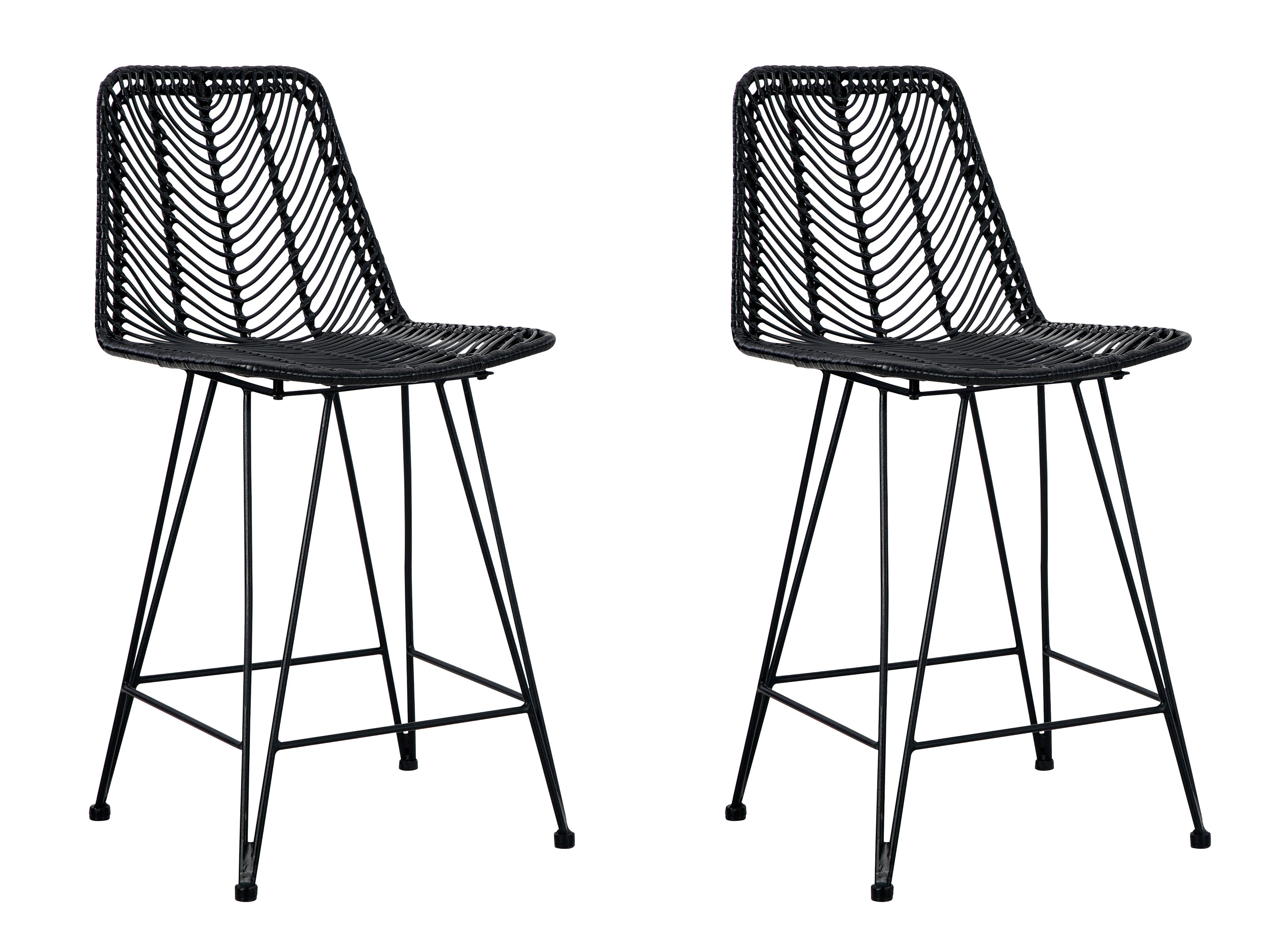 Premium Cape Cod Black Outdoor Patio Furniture Set - Durable Wicker Dining Chairs & Table for Backyard, Garden, Poolside or Deck (6-Piece) | Perfect for Summer BBQs, Family Gatherings & Outdoor Entertaining