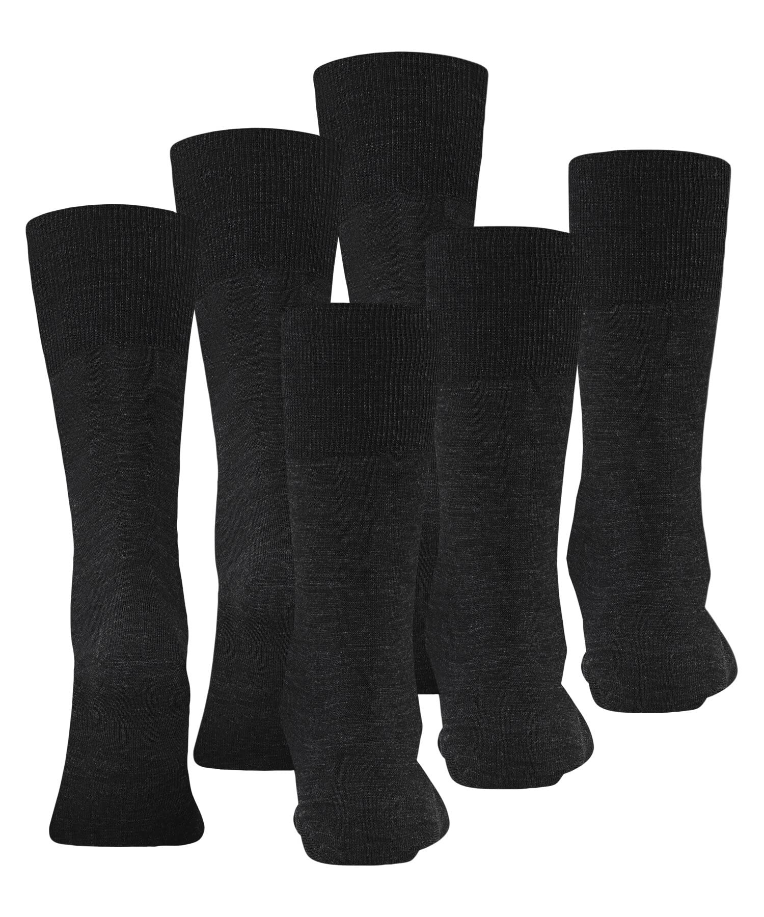 FALKE Men's Merino Wool Cotton Dress Socks 3-Pack - Mid-Calf Business Socks for Travel & Office - Soft & Breathable Comfort for Professionals