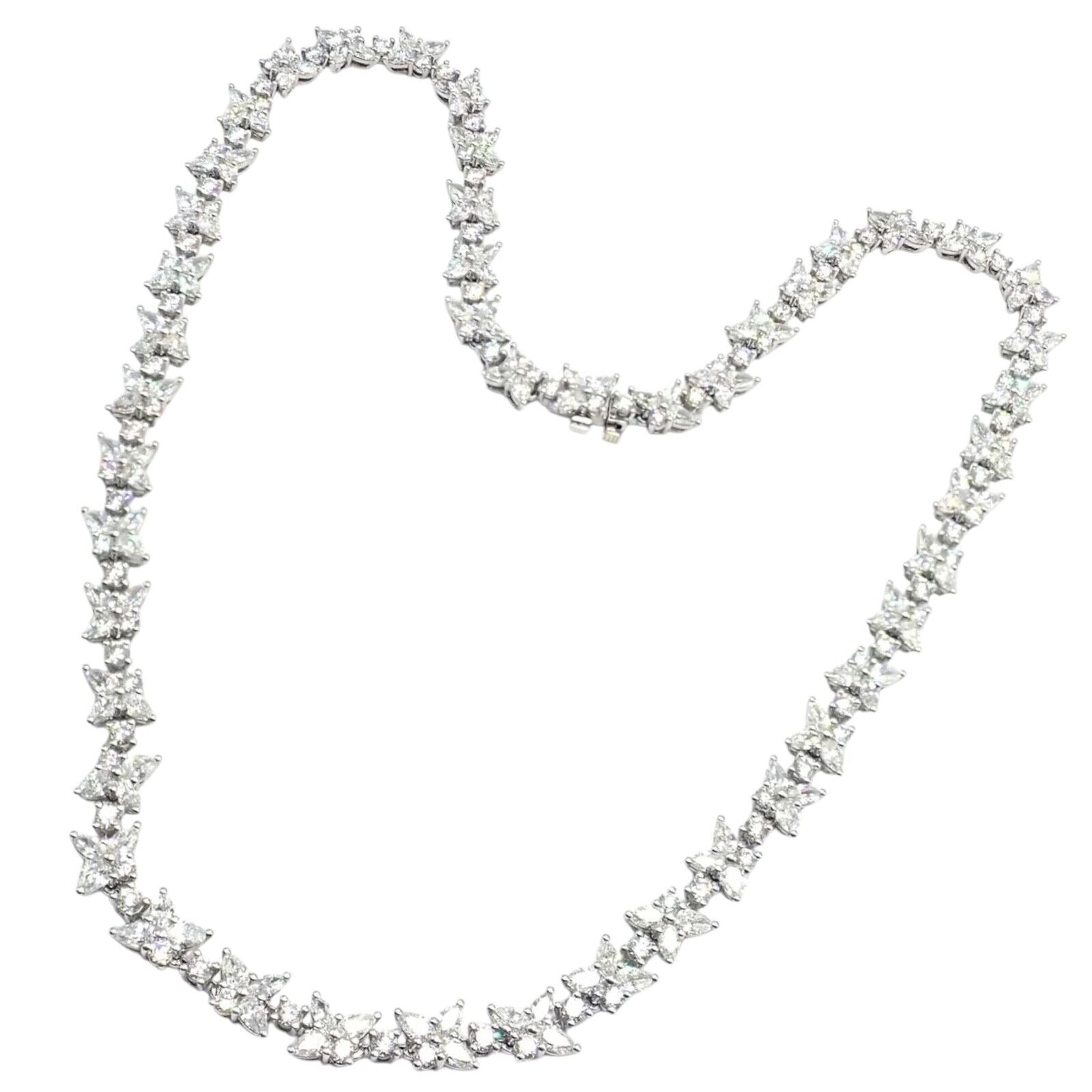 Authentic Tiffany & Co Victoria Platinum 15.83ct Diamond Cluster Necklace | Luxury Diamond Jewelry for Women | Perfect for Weddings, Anniversaries & Special Occasions