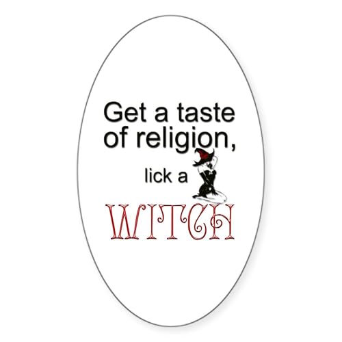 White - Lick A Witch Oval Sticker