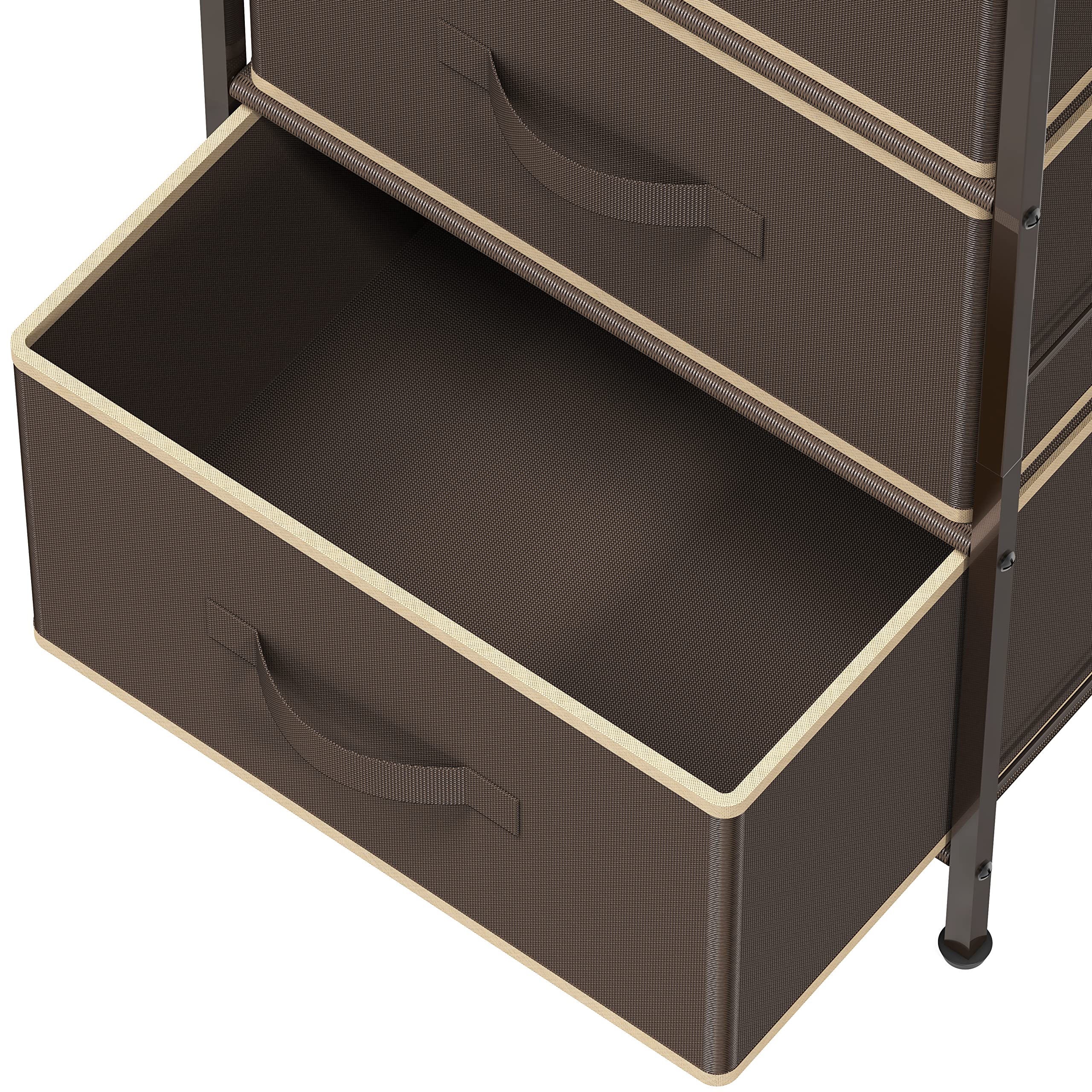 Simple Houseware 3 Drawer Nightstand Dresser with Wood Top, Brown - Bedside Table for Bedroom, Living Room & Office Storage Organizer