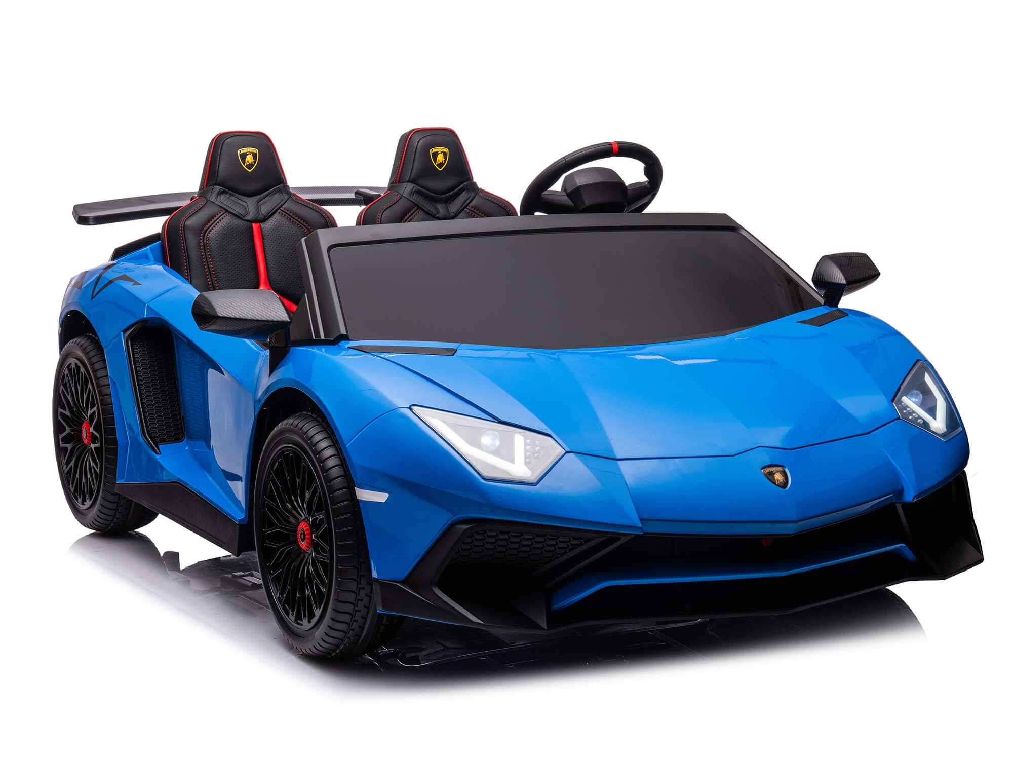 24V Lamborghini Aventador Kids Electric Ride-On Car - 2 Seater, Blue - Perfect for Birthday Gifts & Outdoor Play