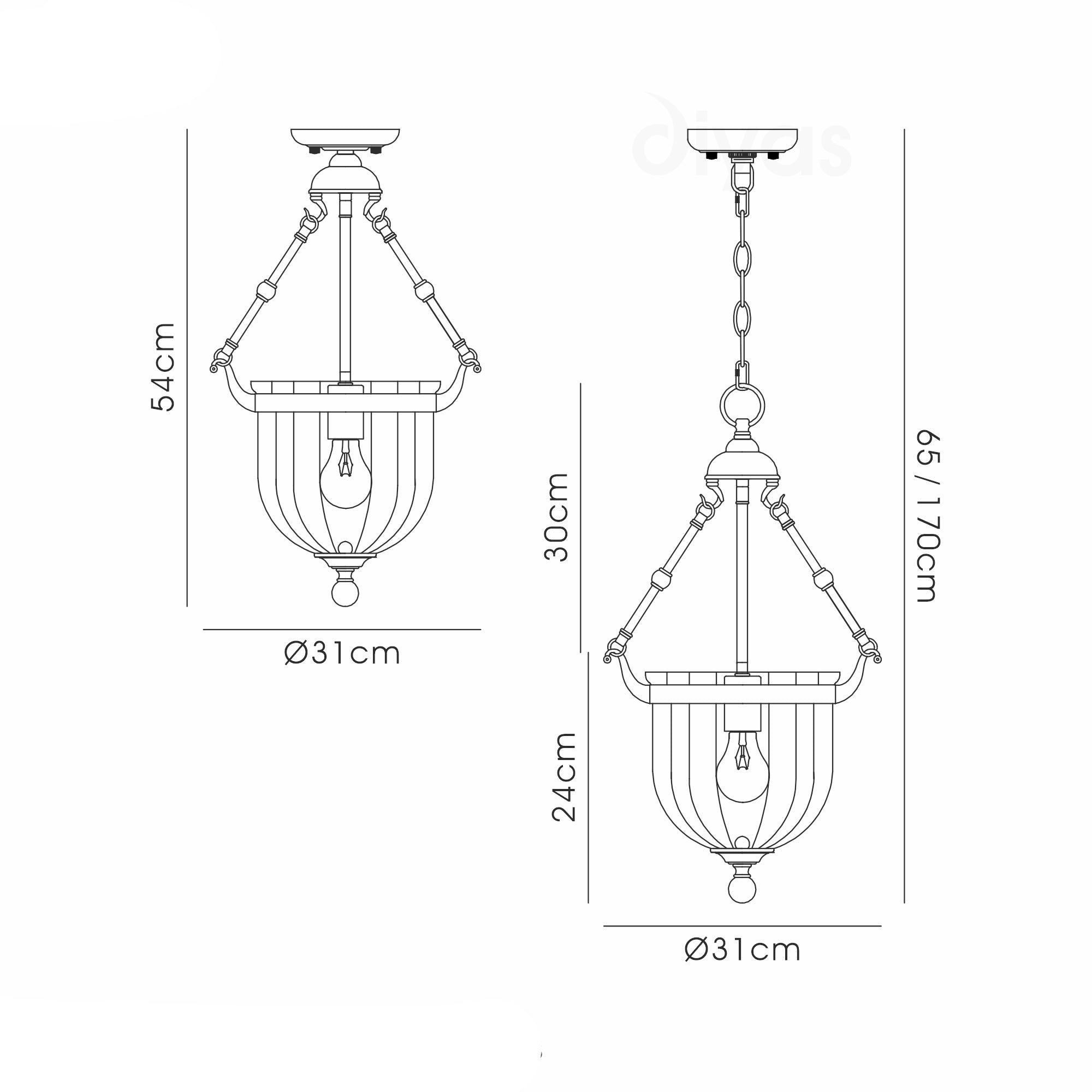 Aubrey Pendant Light - 1/3 Light Fixture in Polished Chrome & Antique Brass Finish - Perfect for Dining Room, Kitchen Island or Entryway Lighting