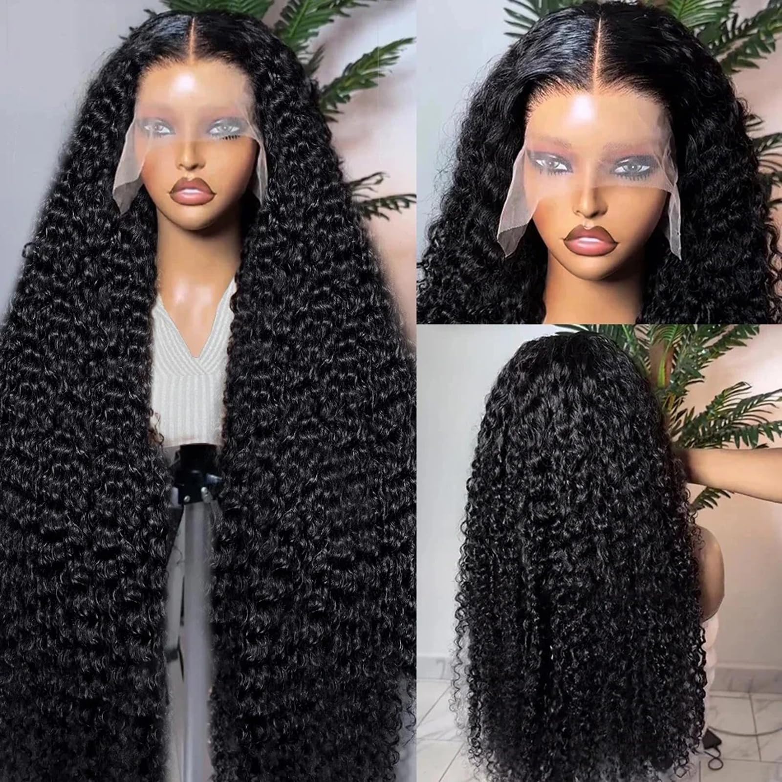ULRICA 30 Inch Deep Wave Lace Front Wig - 13x4 HD Lace Human Hair Wig for Black Women | Pre-Plucked 180% Density Natural Black Hair | Perfect for Daily Wear, Special Occasions & Protective Styling