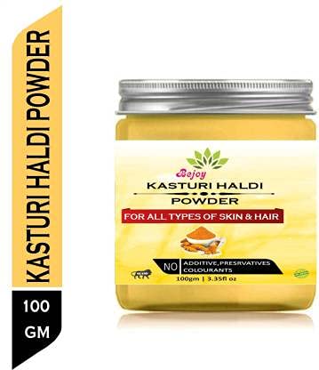 Bejoy Pure Organic Kasturi Turmeric (Haldi) Powder 100g - Natural Skin Whitening & Glowing Face Mask - USDA Certified Organic for Brightening, Acne Treatment & Anti-Aging - Perfect for DIY Beauty Recipes & Ayurvedic Skincare Routines