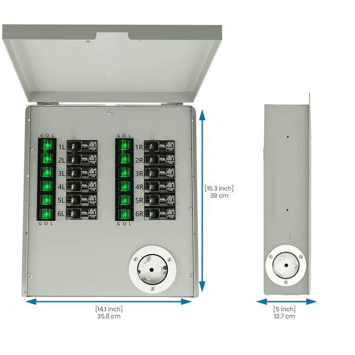 Natures Generator 12 Circuit 120/240V 50A Manual Power Transfer Switch for Home Backup Power & Emergency Use