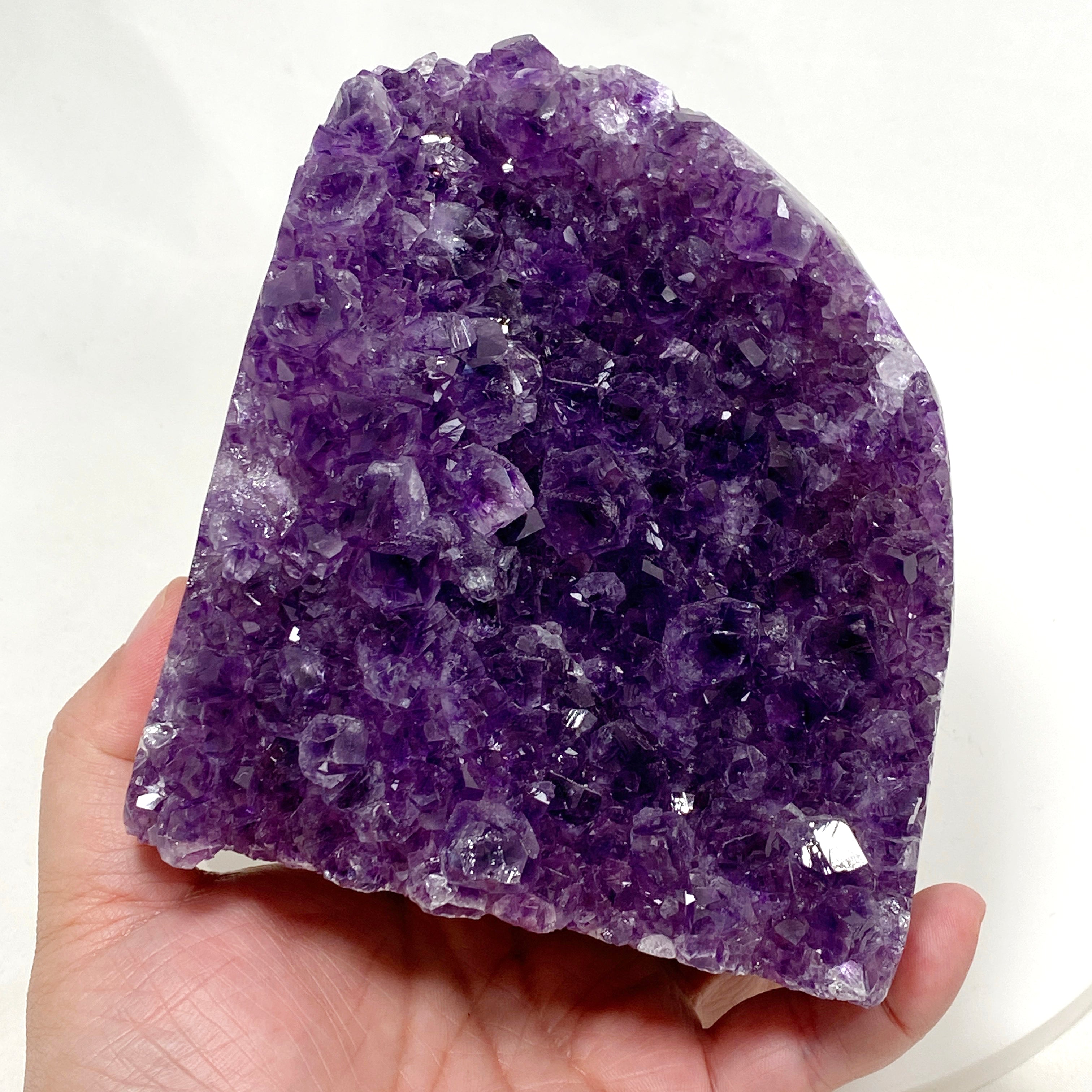 Premium Amethyst Cluster Geode from Uruguay - Natural A-Grade Crystal for Home Decor, Meditation & Healing | Perfect for Living Room, Office & Spiritual Space